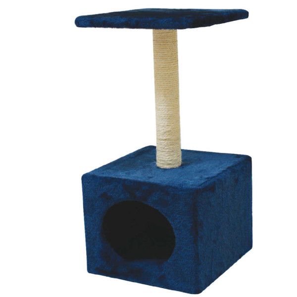 Дряпка з полицею на будиночку Croci Hamburg Blue 30*30*60 см для котів, колір синій (C6020600) Дряпка з полицею на будиночку Croci Hamburg Blue 30*30*60 см для котів, колір синій (C6020600)