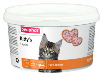 Кіттіс Юніор Beaphar Kitty's Junior вітамінізовані ласощі з біотином для кошенят з 6 тижнів, 1000 таблеток (12596)