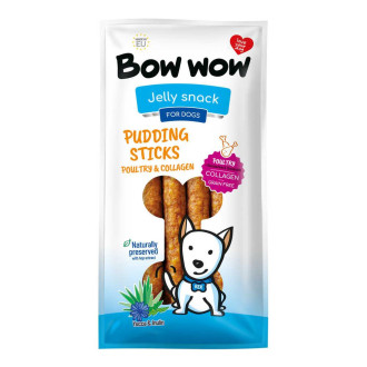 Ласощі  для собак "Bow wow" пудингові палички з птиці, колагену, юки та інуліну, 27-30 см
