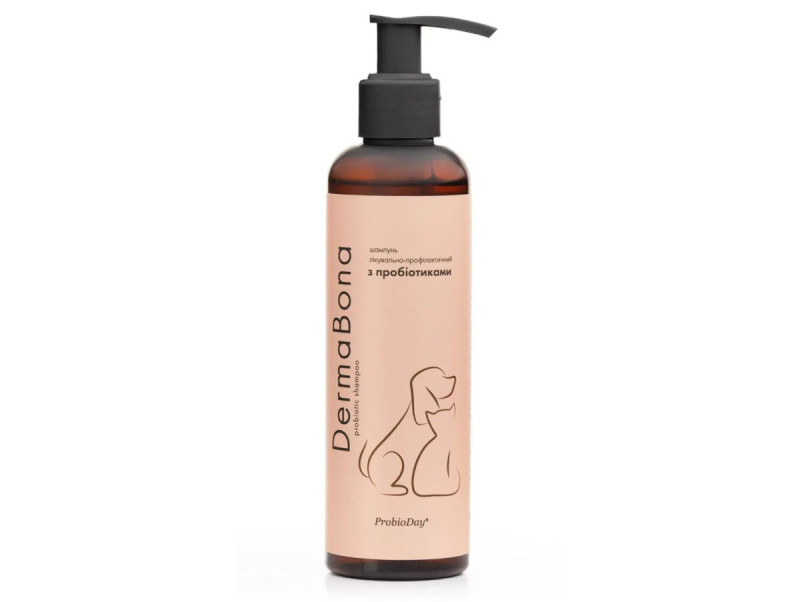Шампунь ДермаБона DermaBona ProbioDay Probiotic Shampoo лікувально-профілактичний із пробіотиками для котів і собак, 200 мл