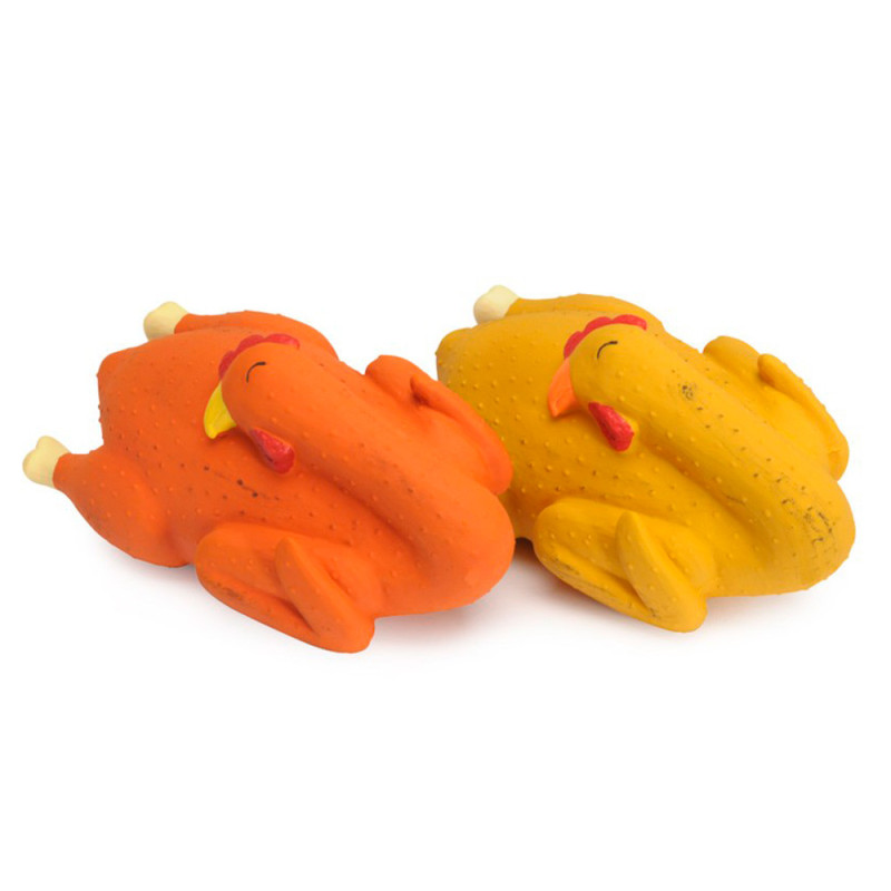 Іграшка для собак CAMON курка латексна з пищалкою набита ватою, 19 см