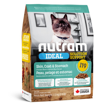 Нутрам I19 Nutram Ideal SS Skin Coat Stomach сухий корм для котів із проблемами шкіри, шерсті, шлунка, 1,13 кг (I19_(1,13kg)
