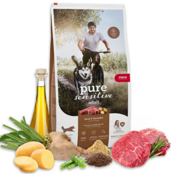 Мера Mera Pure Sensitive Dog Adult Fresh Meat Rind &amp; Kartoffel сухий корм з яловичиною для середніх і великих собак, 4 кг