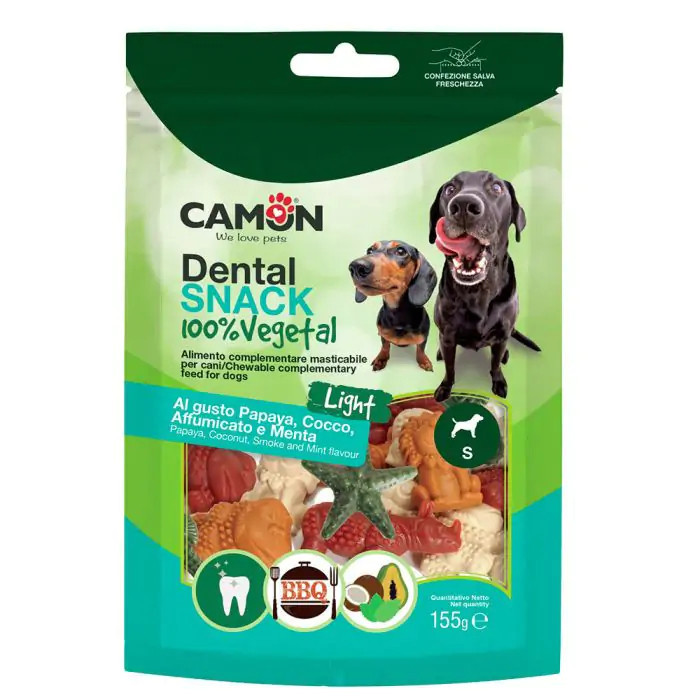 Ласощі для собак CAMON Dental Snak Mix, морські тварини з солодкої картоплі/папайї; копченого томату; м'яти; кокосової