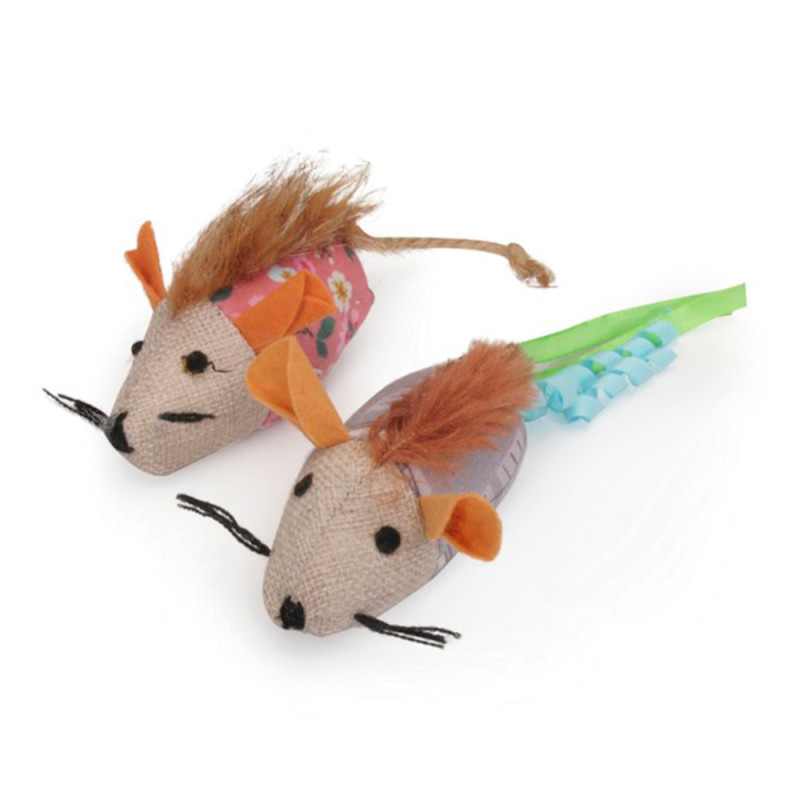 Іграшка для котів CAMON мишка, поліестерова з дзвіночком  в двох кольорах, 10 см