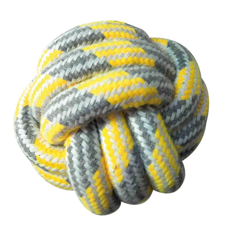 Іграшка для соб. CROCI PASTEL М'яч, канат бавовняний, жовтий, 7,5 см