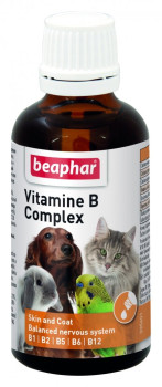 Вітамін B Комплекс Beaphar Vitamine B Complex для собак, котів, гризунів і декоративних птахів з 6-тижневого віку, 50 мл