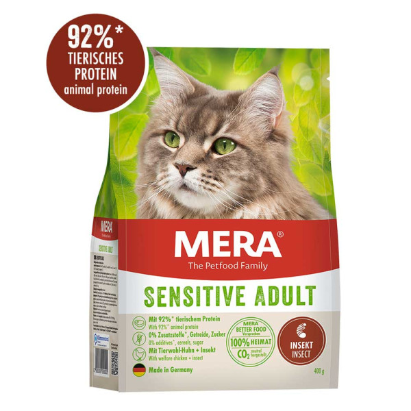Мера Mera Cats Sensitive Adult Insect сухий корм із білком комах для котів із чутливим шлунком, 2 кг Мера Mera Cats Sensitive Adult Insect сухий корм із білком комах для котів із чутливим шлунком, 2 кг