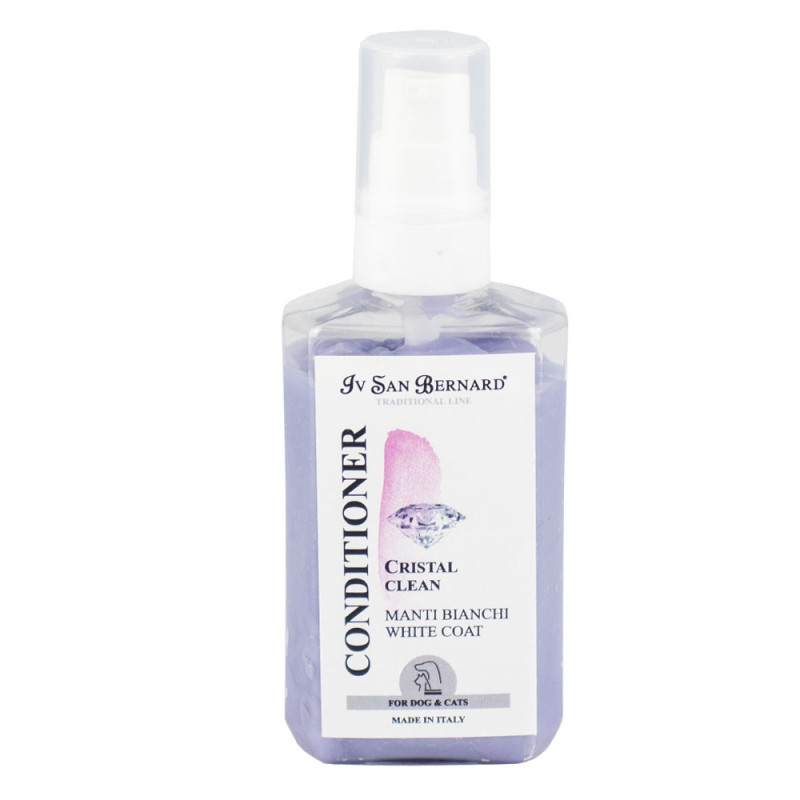 Кондиціонер Iv San Bernard Cristal Clean для усунення жовтих та бурих плям на шерсті собак та кішок, 100 мл (компакт)