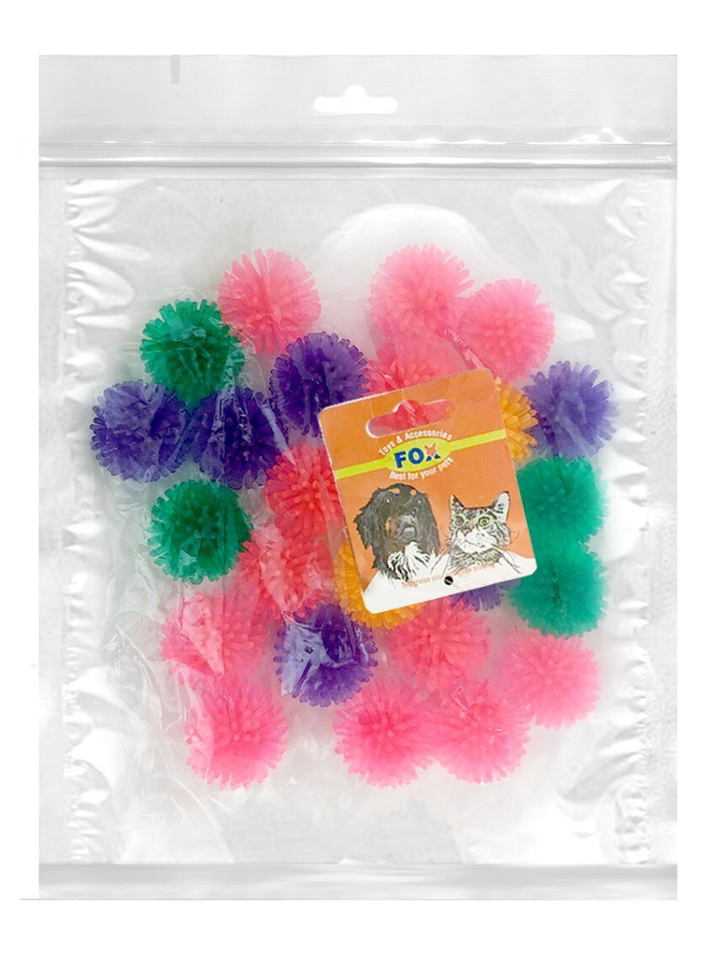 Іграшки для котів у пакеті FOX м'яч-шуршик великий "Літо", 3,5 см, 25шт/уп