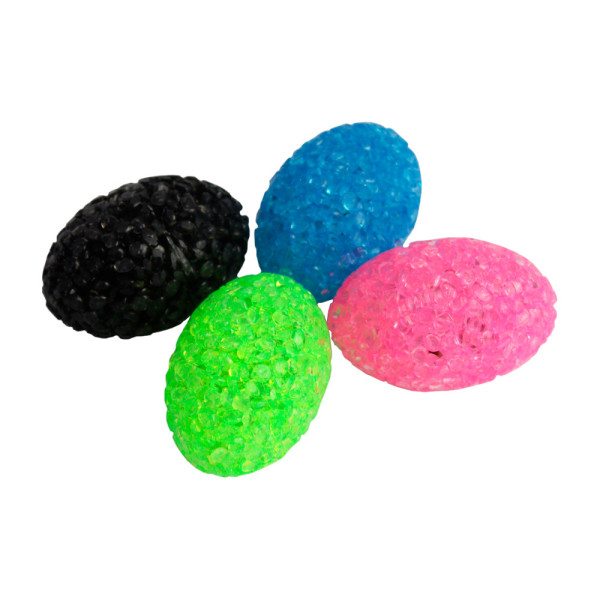 Набір играшок для котів ТМ "FOX" яйця глицеринові 3*4,5см, 4шт (блакит.,рожев., зелен., чорн.)