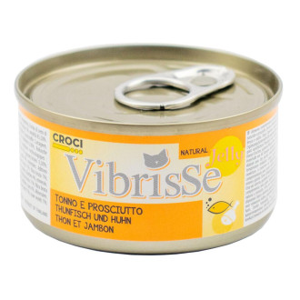 Конс. для котів CROCI VIBRISSE JELLY, тунець/куряча шинка в желе, 70 г