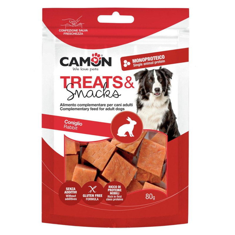 Ласощі для собак CAMON м'ясні кубики з кролика, 80 гр, 2*0,5 см