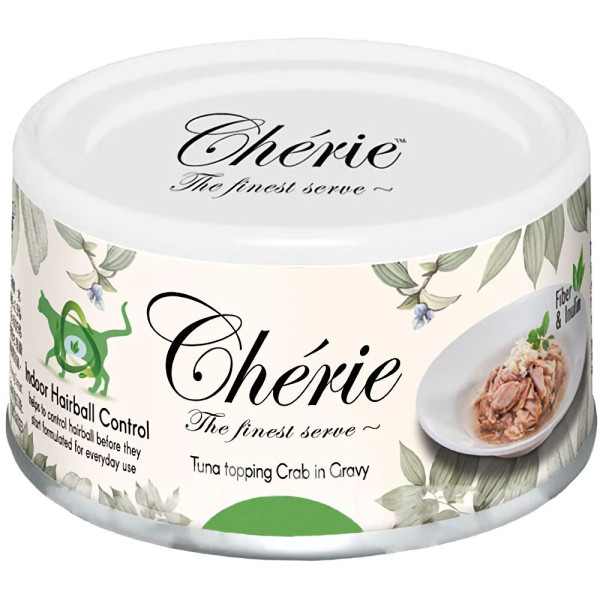 Cherie Hairball Control Tuna & Crab тунець і краб у соусі, вологий корм для контролю грудок шерсті в шлунку котів, 80 гр (CHT17002) Cherie Hairball Control Tuna & Crab тунець і краб у соусі, вологий корм для контролю грудок шерсті в шлунку котів, 80 гр (CHT17002)