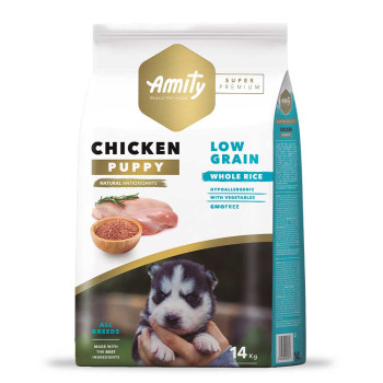 Аміті Amity Super Premium Puppy Chicken сухий корм із куркою для цуценят усіх порід, 14 кг
