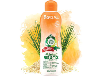 Шампунь Максимальна сила TropiClean Natural Flea &amp; Tick Maximum Strenght від бліх і кліщів для собак, 592 мл (202573)