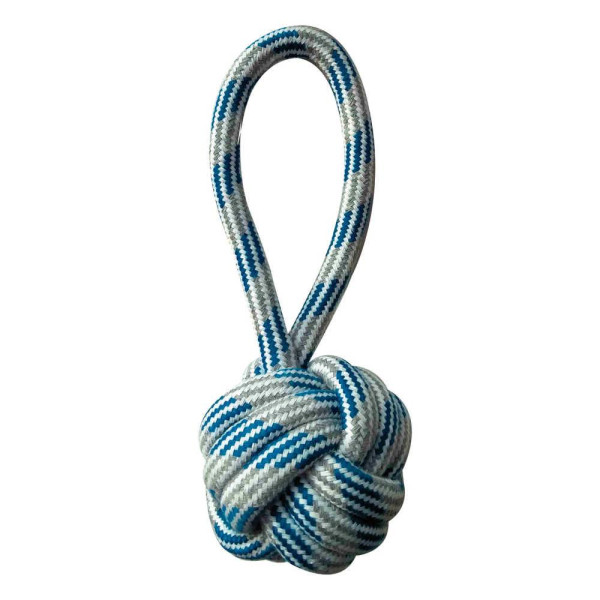 Іграшка для соб. CROCI PASTEL М'яч з ручкою, канат бавовняний, блакитний, 20см