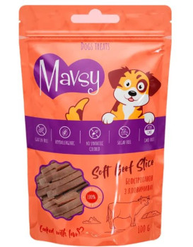 Мавсі Mavsy Soft Beef Slice бефстроганов з яловичиною - ласощі для собак, 100 гр (LSB02)