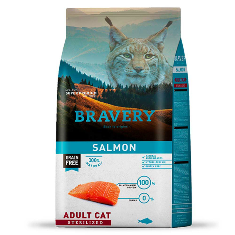 Бравері Bravery Salmon Adult Cat Sterilized сухий корм з лососем для стерилізованих кішок, 600 гр (7715)