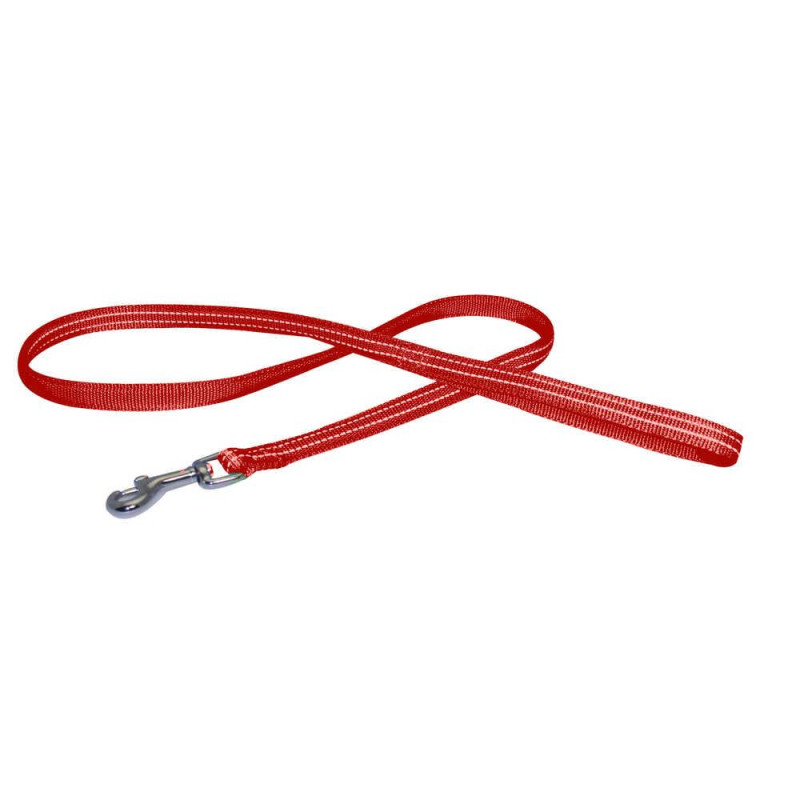 Повідець для собак CROCI SOFT REFLECTIVE, світловідбиваючий, м'який, червоний, нейлон, 120x2 см