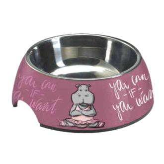 Миска CROCI MILAMINE HIPPO, нержавіюча, гумова основа , зміна чаша 0,40л, 24 см