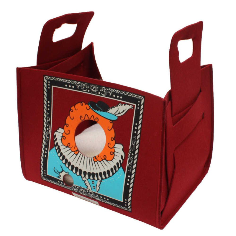 Диван-сумка для тварин CROCI Popcat King Bordeaux, бордовий, 35х25х30 см