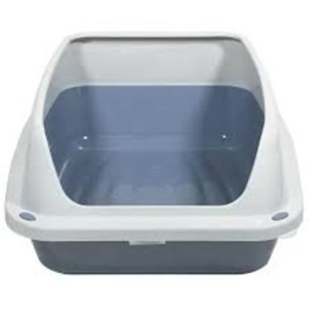 Туалет-лоток Georplast Sonic 44.5*34*18,5 см прямокутний середній для котів, колір сірий меланж/синій (10527)