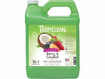Шампунь Ягоди та Кокос 16:1 TropiClean Berry &amp; Coconut глибоке очищення, для собак та котів, 3,8 л, концентрат (060104)