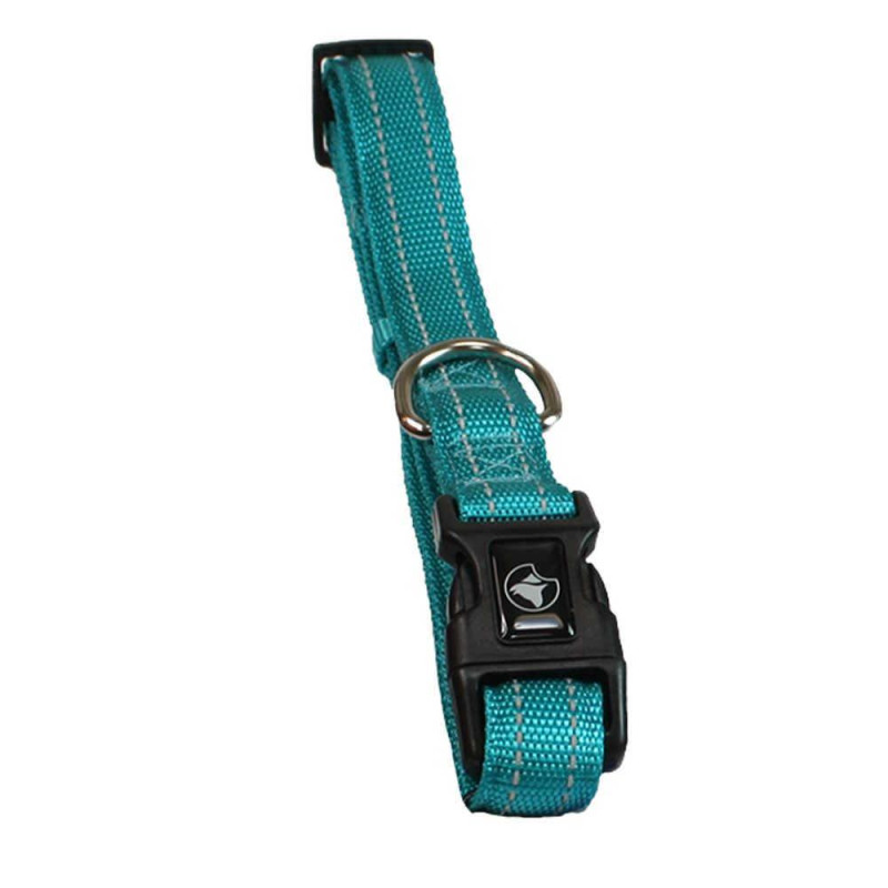 Нашийник CROCI SOFT REFLECTIVE, світловідбиваючий, м'який, темно-зелений, нейлон, 40-65x2,5 см