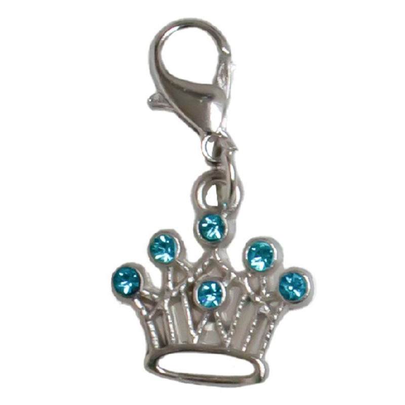 Підвіска на комір TETRAPET Expert, корона з блакитними камінцями, 4 см