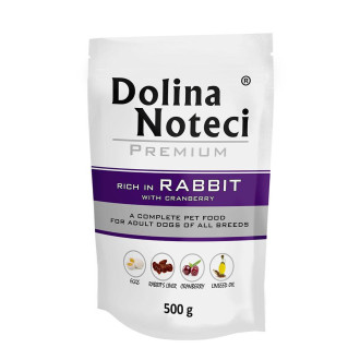 Пауч Dolina Noteci Premium для собак з кроликом та журавлиною, 500 гр