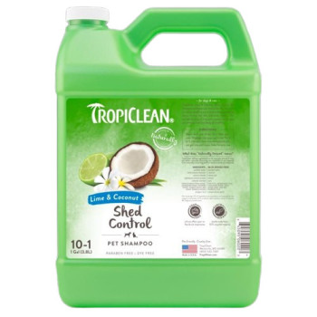 Шампунь Лайм і Кокос TropiClean Deshedding Lime &amp; Coconut зволожуючий для полегшення линьки у собак і котів, 3,8 л, концентрат 1:10 (060203)