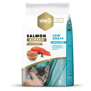 Аміті Amity Super Premium Low Grain Kitten Salmon сухий корм із лососем для кошенят від 1 місяця, 2 кг (SP 816 KITTEN 2KG)