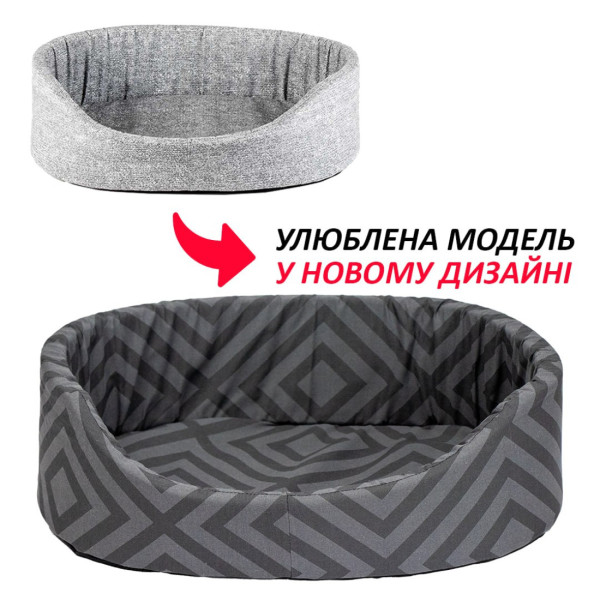 Лежак Пухнастики 49*35*13 см для котів та дрібних собак, колір сірий (ММ-5)