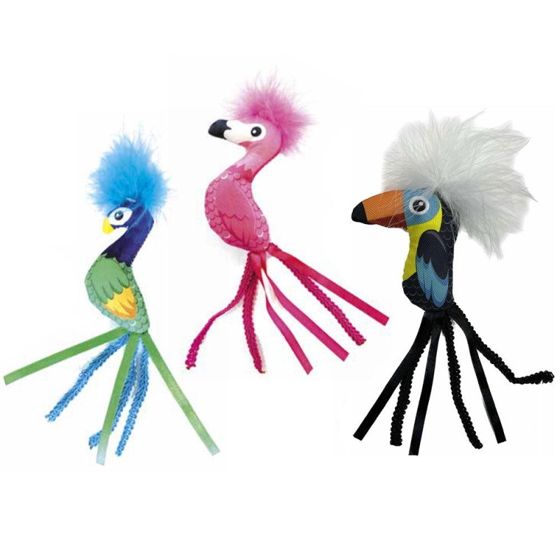 Іграшка для котів CROCI CATNIP Пташка з хохолком з котячою м'ятою, 9,5 см