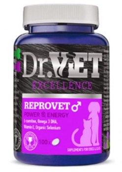 Репровет Dr.Vet Reprovet Male вітамінно-мінеральна добавка для самців собак і котів, 100 таблеток (07-110821)