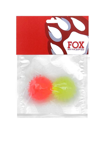 Набір іграшок для собак ТМ "FOX" "М'ячі з шипами" червоний+жовтий, 4 см (з запахом ванілі) Набір іграшок для собак ТМ "FOX" "М'ячі з шипами" червоний+жовтий, 4 см (з запахом ванілі)