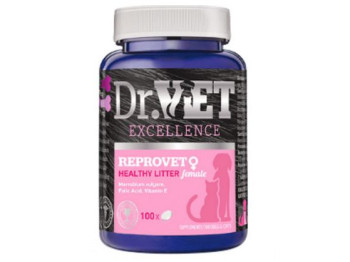 Репровет Dr.Vet Reprovet Jemale вітамінно-мінеральна добавка для самок собак і котів, 100 таблеток (08-110821)