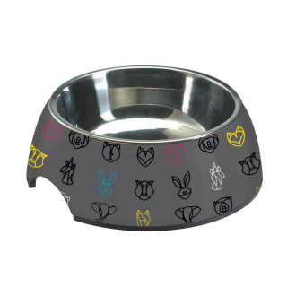 Миска CROCI MILAMINE GEOMETRICAL, нержавіюча, гумова основа ,зміна чаша 0,80л, 24 см