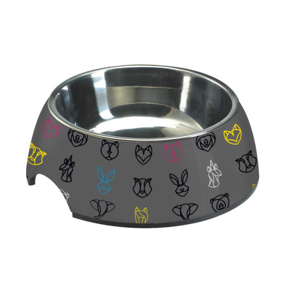 Миска CROCI MILAMINE GEOMETRICAL, нержавіюча, гумова основа ,зміна чаша 0,80л, 24 см