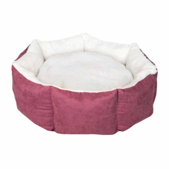 Диван Milord Cupcake ХL круглий, діаметр 98 см, для собак вагою до 35 кг, колір марсала/беж (VR03//3381)