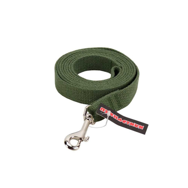 Повідець брезентовий "Пухнастики" зелений 20 мм/2 м