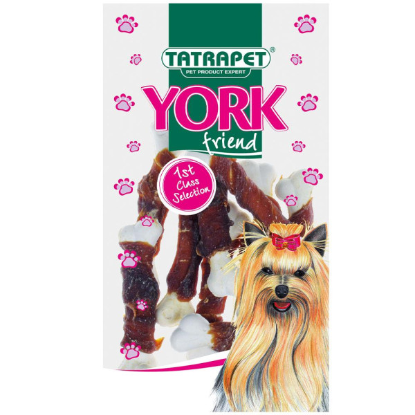 Ласощі для собак TETRAPET York, кальцієві кісточки з качкою, 50 г