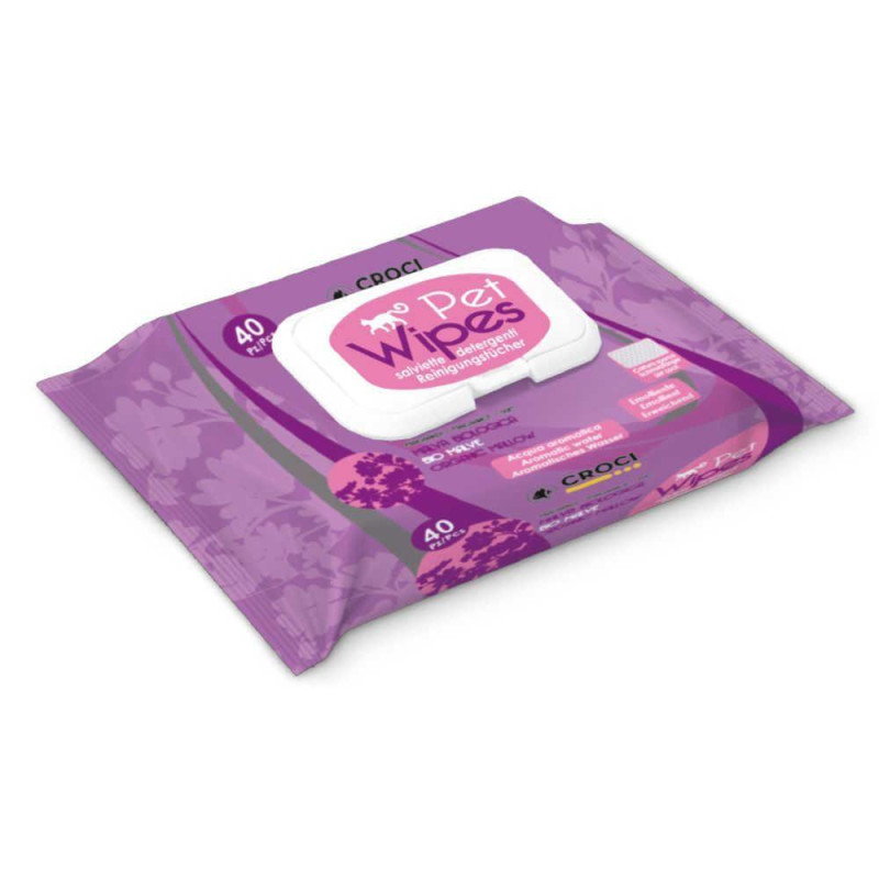 Серветки гігієнічні CROCI для котів, ORGANIC MAUVE, 40 шт