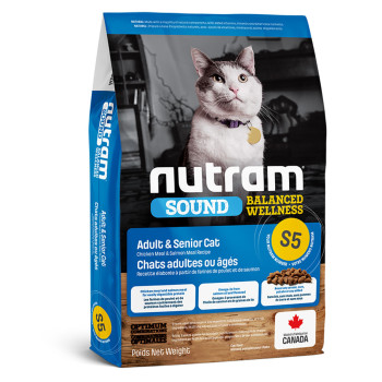 Нутрам Nutram S5 Sound BW Adult &amp; Senior Cat сухий корм для дорослих і літніх котів із проблемами сечовипускання, 20 кг (S5_(20kg)