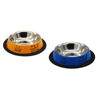 Миска TETRAPET для котів, помаранчева з нержавіючої сталі з карбуванням, 0,25л /11 см