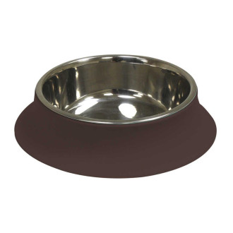 Миска CROCI SILICONE, нержавіюча, основа силікон, коричнева, 0,52л, 14см