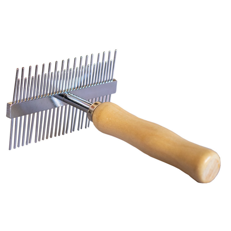 Гребінець-граблі дер.,двосторонні "Пухнастики"10*12,5 см