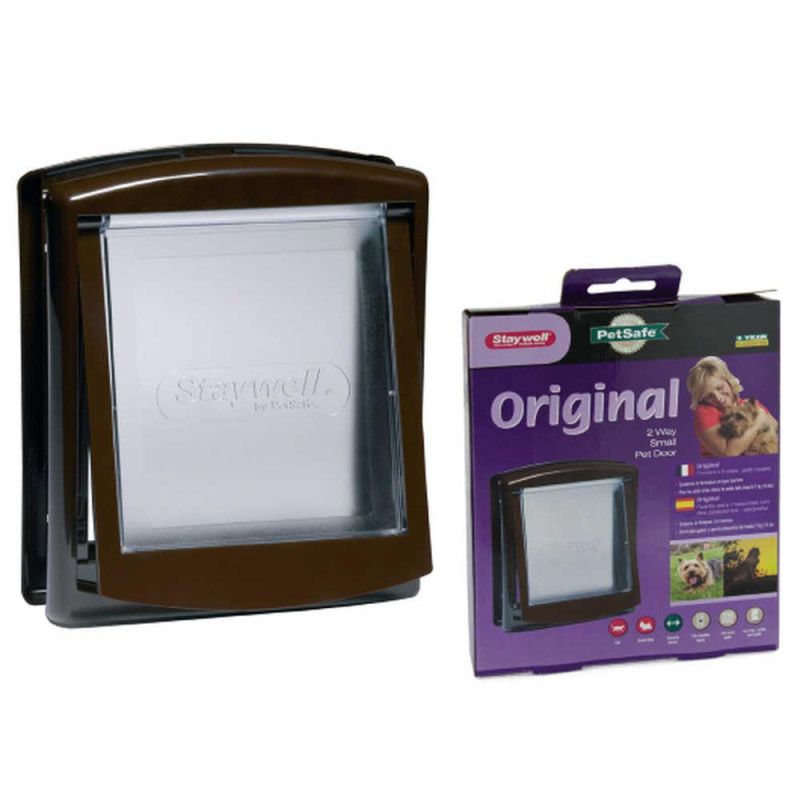 Пластикові двері для собаки CROCI, до 18 кг, коричнева, 352x294 мм