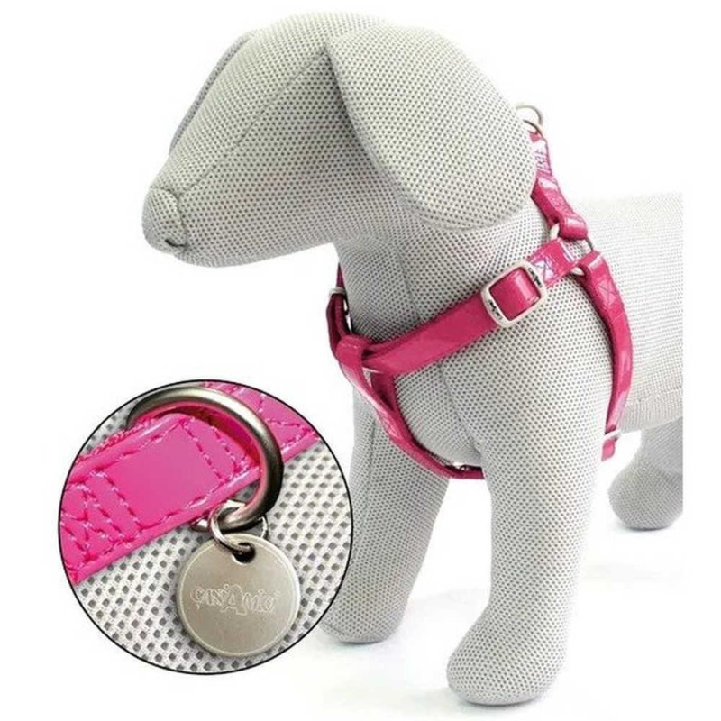 Шлея CROCI GLOSSY , (глянцева  штучна шкіра лак +нейлон), рожева 50-75x2см